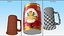 Beer Keg and Mugs Set Mockup