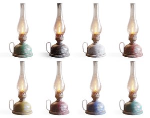 9 colors painted vintage kerosene oil lamp