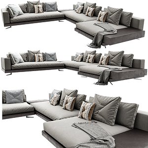 white sofa 3D model