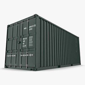 20 ft iso container 3d c4d