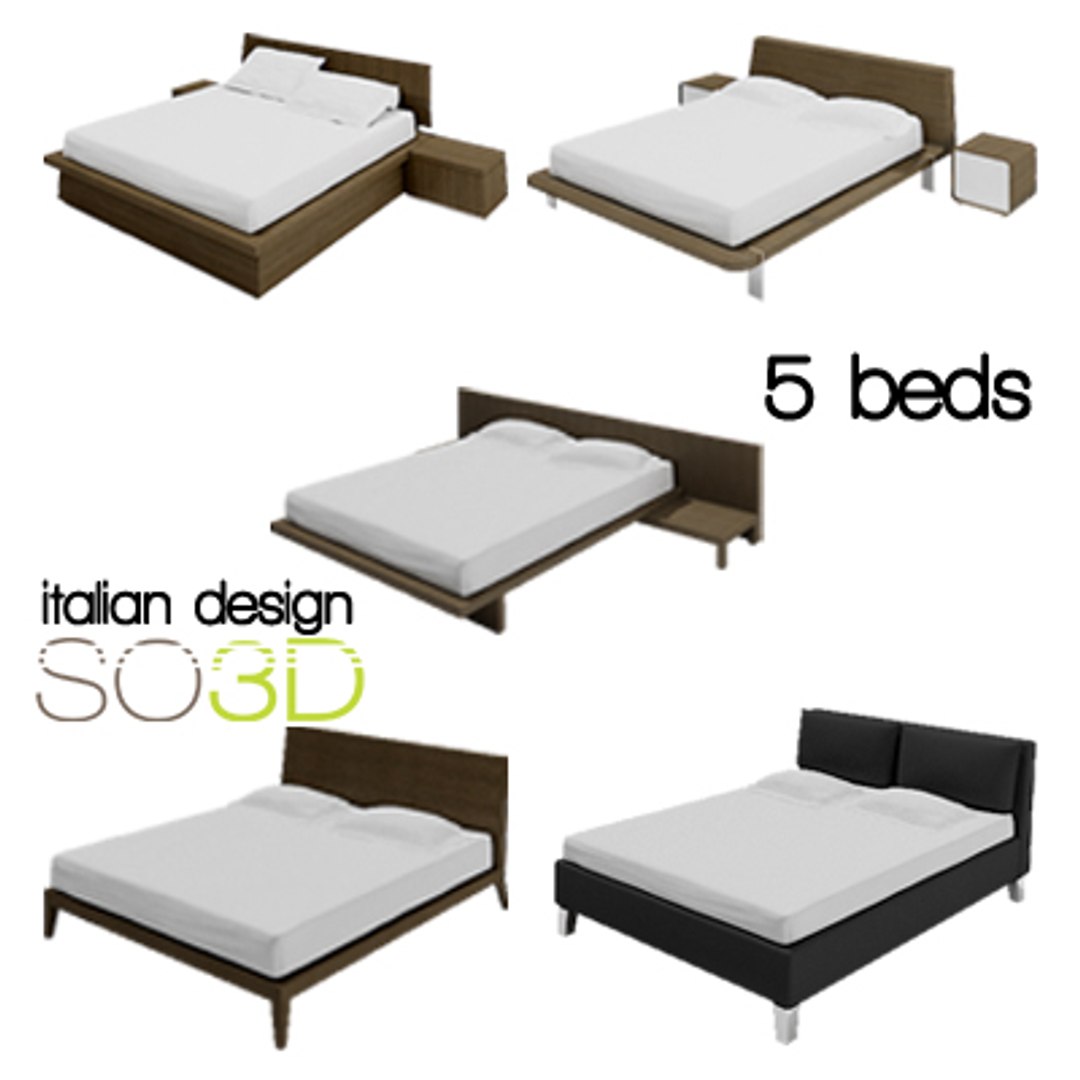 beds italian pack 3d model