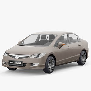 Honda Civic Hybrid 2007 lowpoly