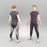 Athletic woman in tracksuit ready for animation 380
