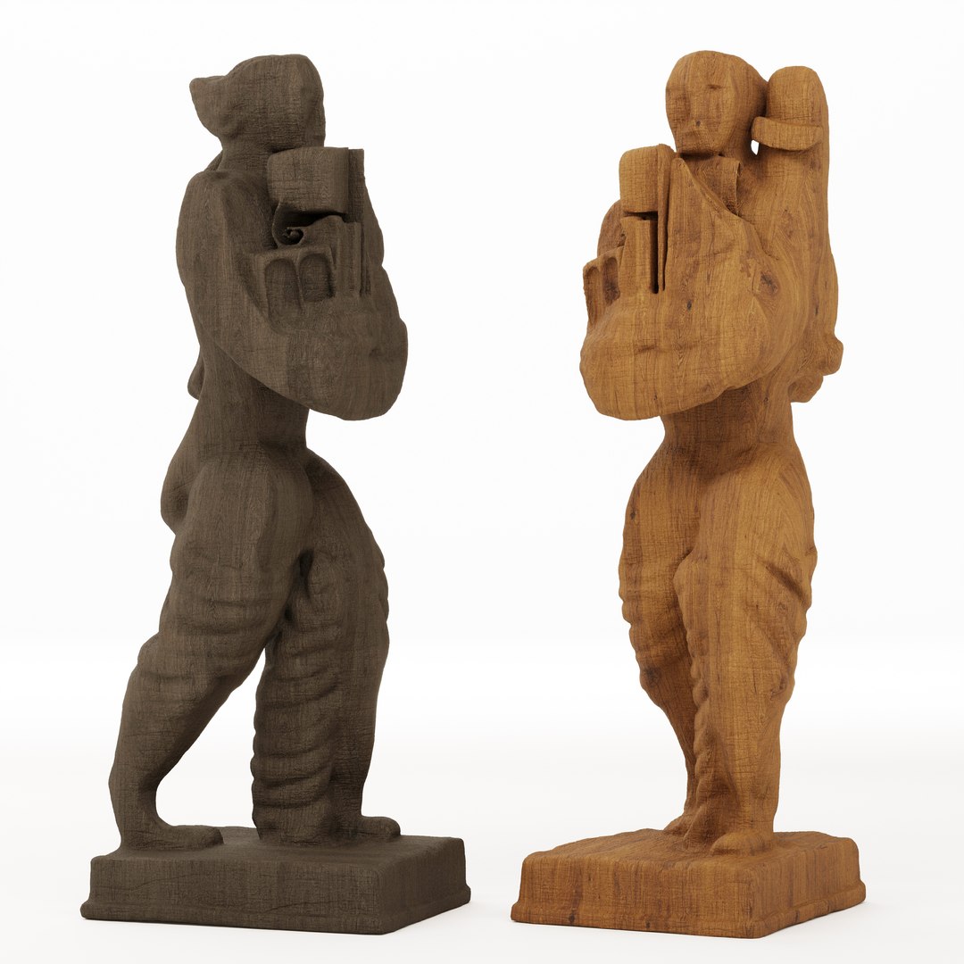 3D Wooden Decorative Statuette - TurboSquid 1920728