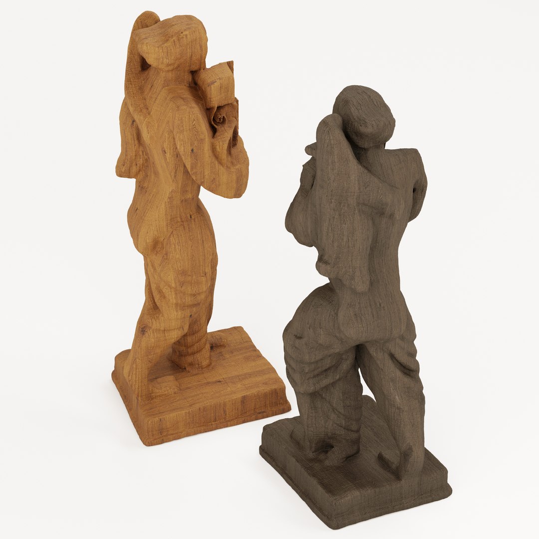3D Wooden Decorative Statuette - TurboSquid 1920728