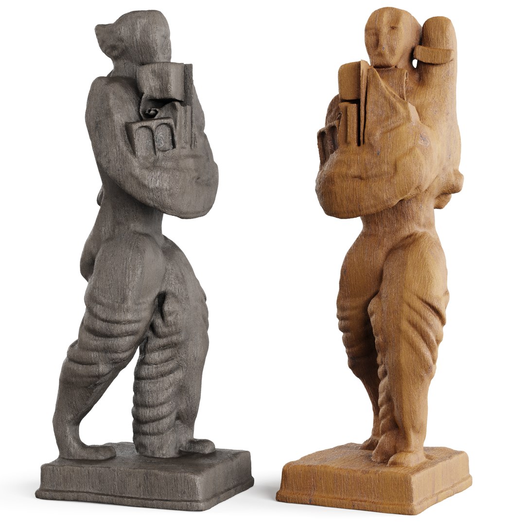 3D Wooden Decorative Statuette - TurboSquid 1920728