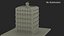 Low Poly Television Studio Building Purple