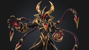 Sci-Fi Alien Overlord Warrior 3D Model - Stylized Cyber Villain