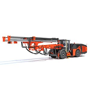 Underground Drill Rig Mining Tunneling Machine 3D Model