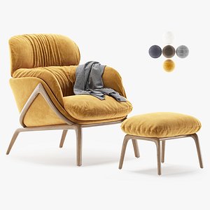 3D Elysia 101 Lounge Chair  Nino Ottoman