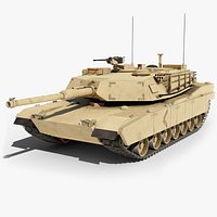 3d Low-poly Battle Tank M1a1 Abrams