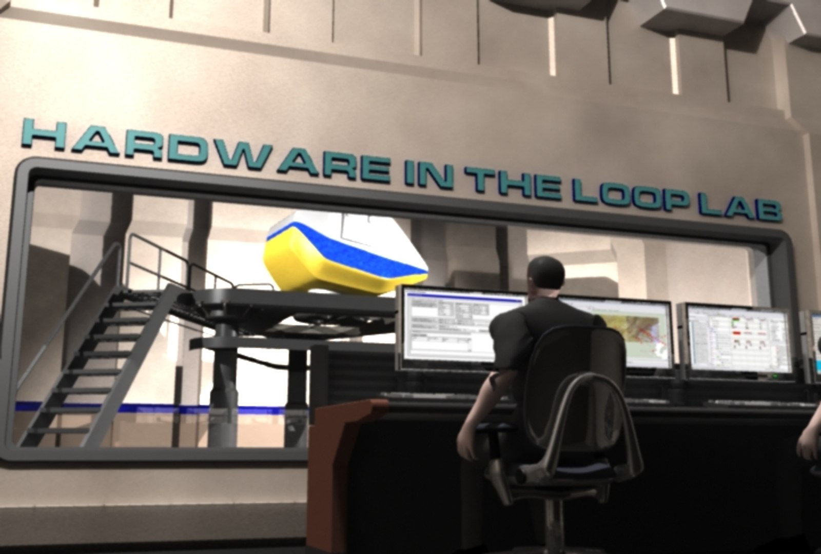 3d Model Computer Flight Simulator Lab