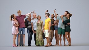 Basics0386 - A set containing 5 models of male and female adult couples standing in casual attire in model
