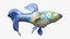 Guppy Fish Blue Diamond Rigged for Maya