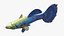 Guppy Fish Blue Diamond Rigged for Maya