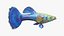 Guppy Fish Blue Diamond Rigged for Maya