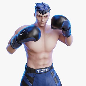 Low Poly Boxer - MMA Fighter -  Kojiro 3D model