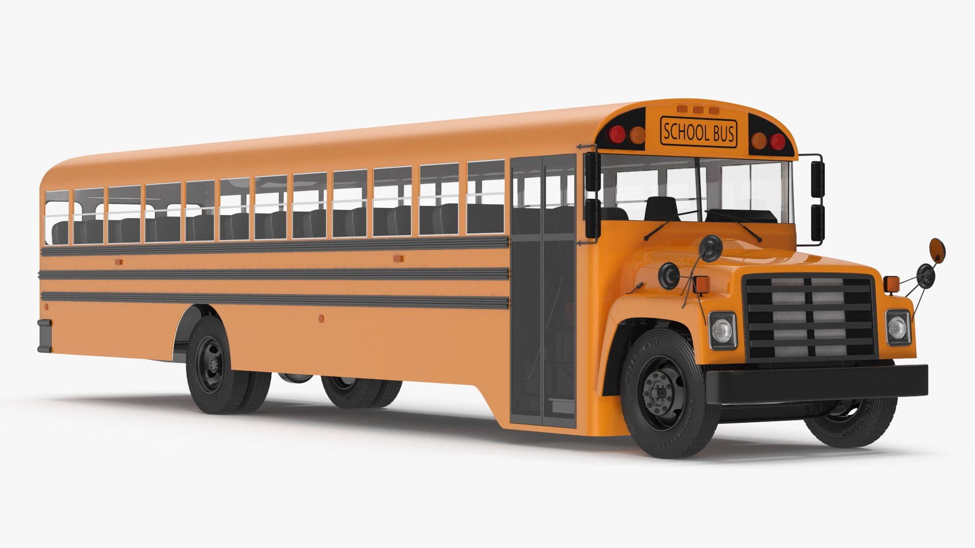Yellow School Bus 3D model preview