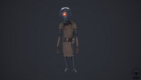 Robot traveler BRO Low-poly