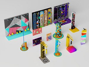 Kids Indoor Adventure Climbing Play Set 3D Model