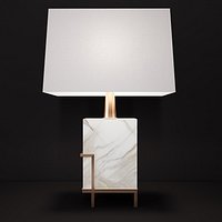 Art-Deco White Marble Lamp
