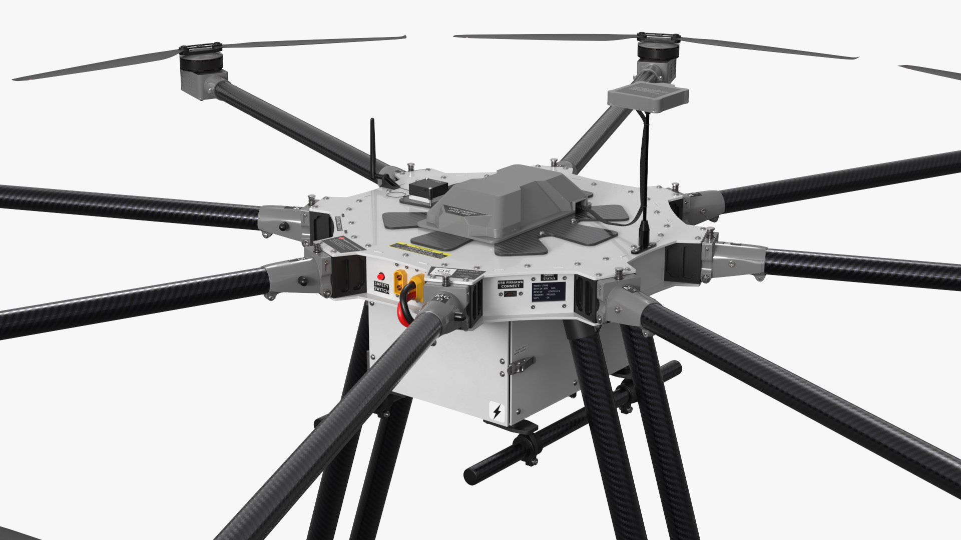 3D Carbon Frame Octocopter Drone System X8 model https://p.turbosquid.com/ts-thumb/Un/Nv4zkH/oz/carbon_frame_octocopter_drone_system_x8_011/jpg/1775556937/1920x1080/fit_q87/7c5fa243bae020e8e5fd97869d2780d3bd5aceda/carbon_frame_octocopter_drone_system_x8_011.jpg