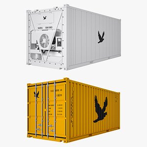 3D model 20 ft Shipping Containers Collection