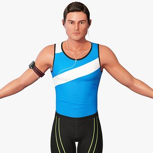 male athlete rigging 3d model