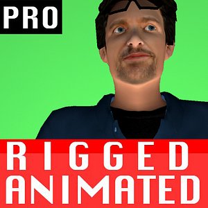 free max mode male character rigged biped