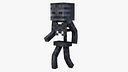 Minecraft Wither Skeleton Rigged 3D Model Game Ready 4K PBR