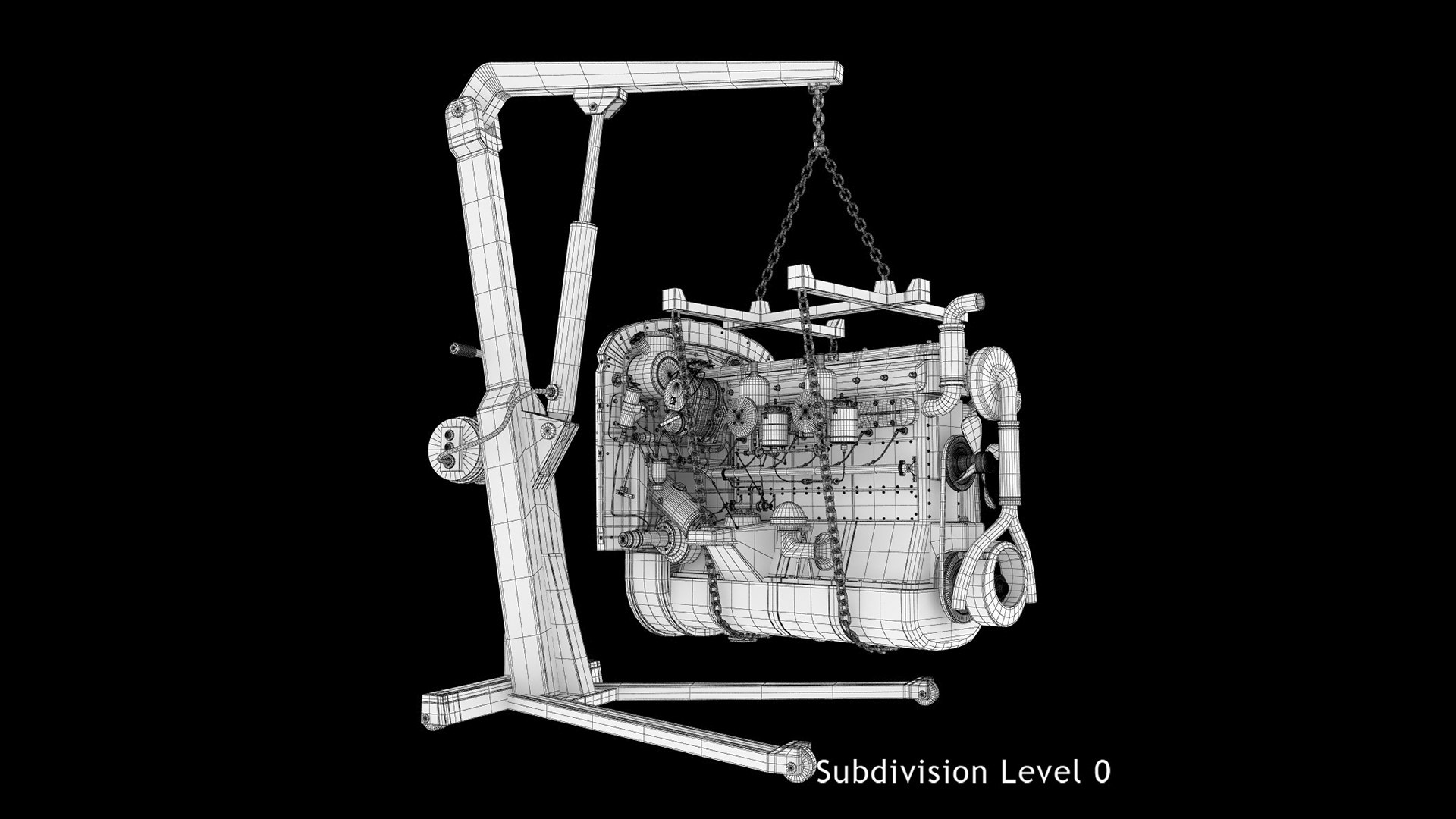 Crane Engine 3d Model