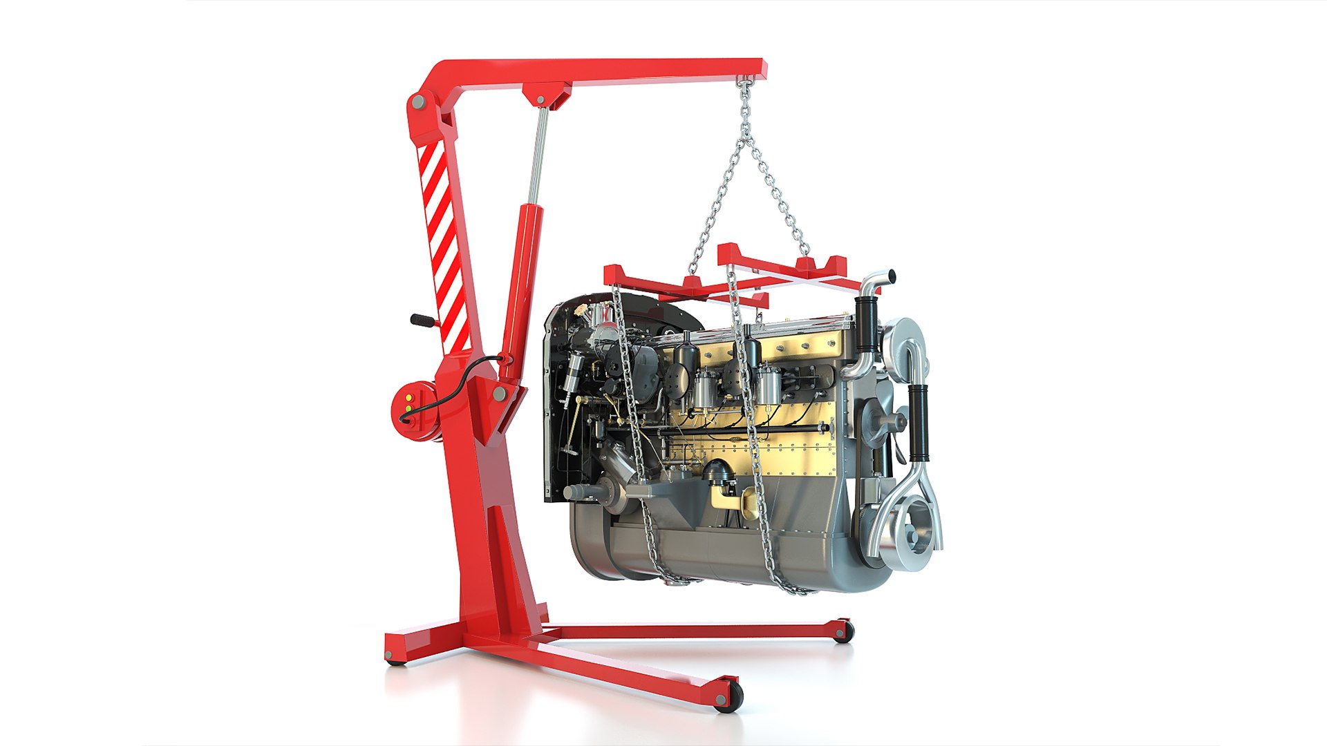 Workshop Crane Engine 3d Model