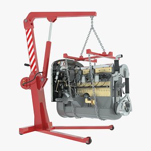workshop crane engine 3d model