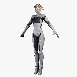 3d woman robotic astro model