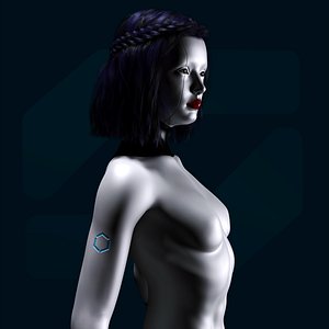 Sci Fi Humanoid Female Robot Rigged 3D model