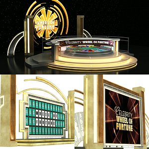 3D Wheel of Fortune Studio Equipment Collection