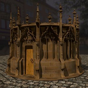3D gothic fountain model