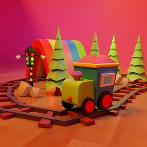 Toy Train for Cartoon 3D