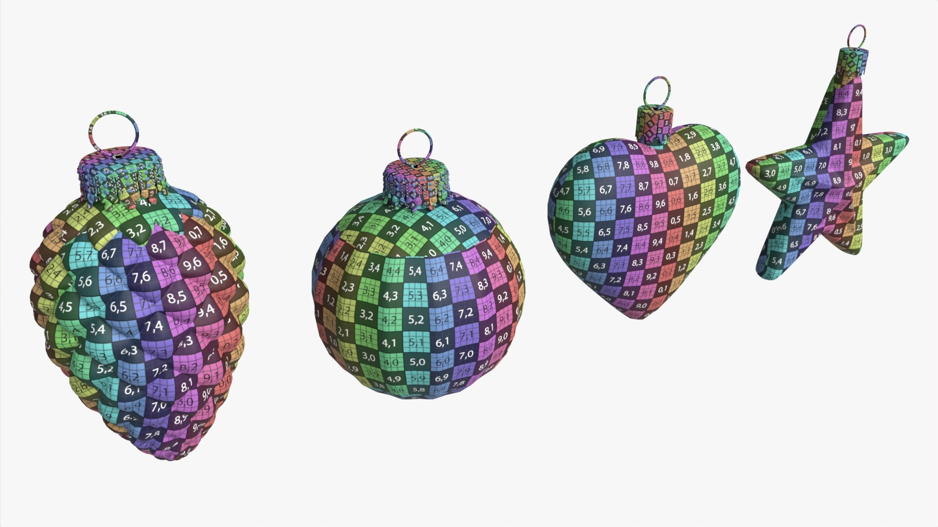 3D Model Christmas Tree Balls Set Silver Glossy - TurboSquid 2027510