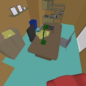 3D model simple office scene chairs