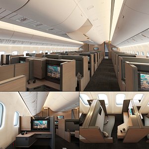 Boeing 777 - 300ER Business Class Cabin Interior