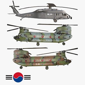 3D Korean Air Force Helicopters Collection