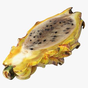 3D Yellow Dragon Fruit Half