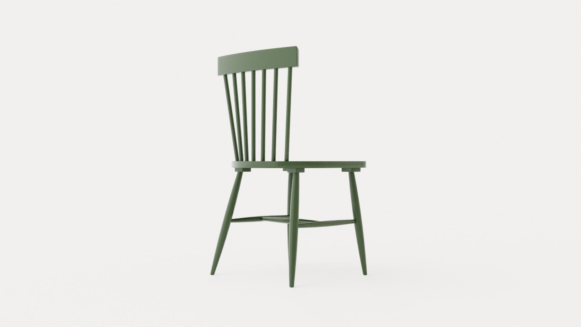 Wood H17 Spindle Chair Dark Green 3D - TurboSquid 2250144