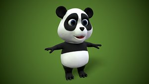 Urso panda dos desenhos animados Modelo 3D $9 - .stl .obj .blend