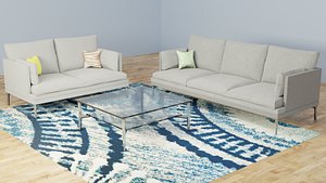 3D Paxton style Livingroom Set