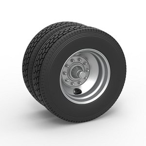 3D Diecast 2 Hole double wheel of trailer Scale 1 to 25