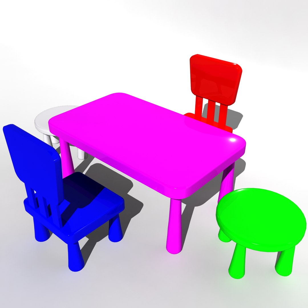 Kids Chair Table 3D Model - TurboSquid 1264136