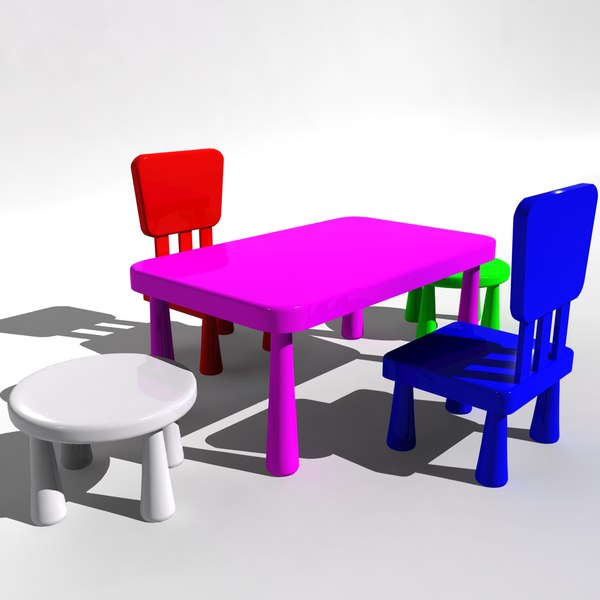 Kids chair table 3D model - TurboSquid 1264136