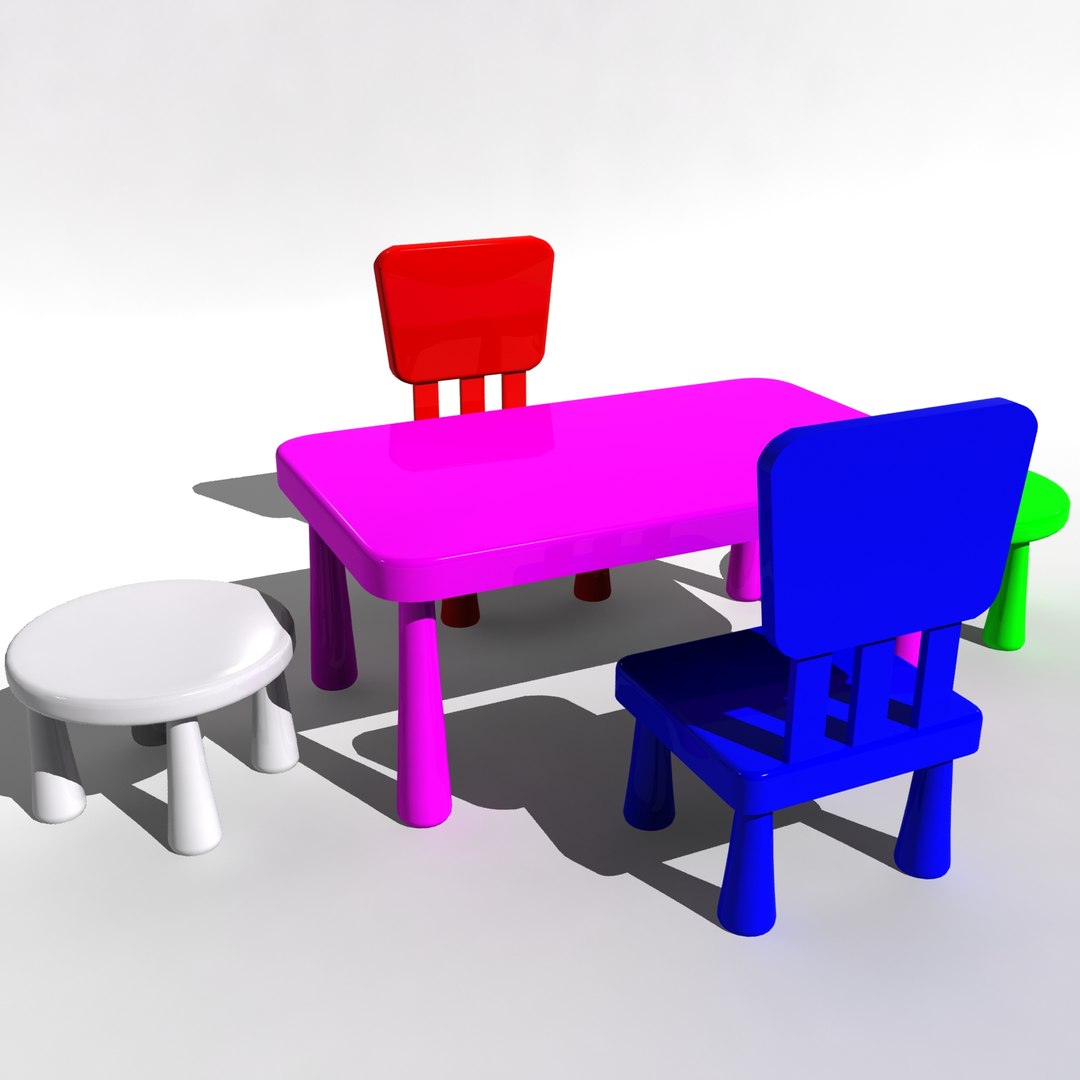 Kids Chair Table 3D Model - TurboSquid 1264136